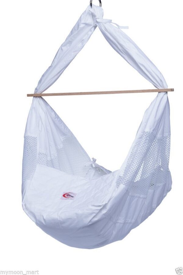 Baby Hammock Cot Bassinet Cotton with Stand & Mattress - Image 3